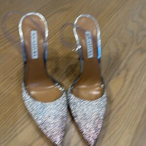 Aquazzura crystal sandal with a clear strap. Size 40